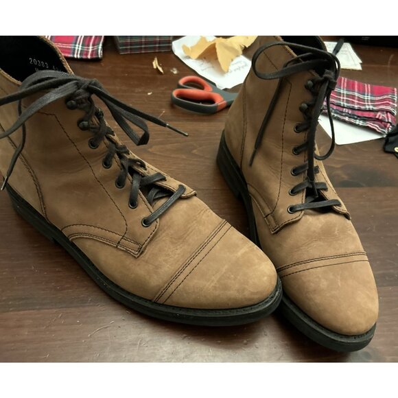 Thursday Boots Mens Size 12 Wide Captain Lace Up Cap Toe Brown Nubuck Leather - Picture 12 of 16